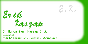 erik kaszap business card